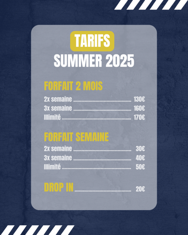Tarifs été 2025 Fair Fight CrossFit Le Havre