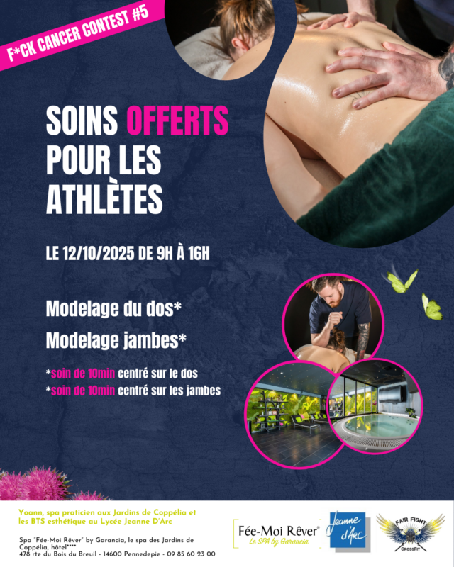 Massage pour les athlètes lors de la F*ck Cancer Contest chez Fair Fight CrossFit Le Havre